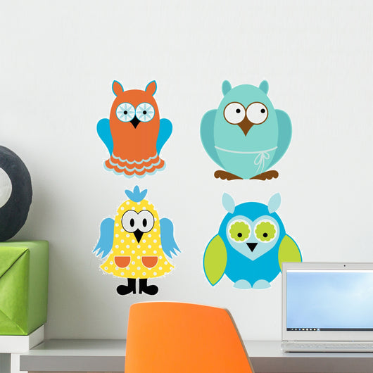 colorful owl birds Wall Decal