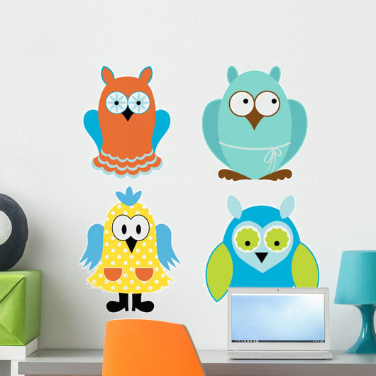 colorful owl birds Wall Decal
