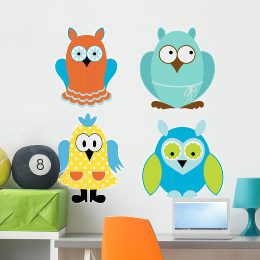 colorful owl birds Wall Decal