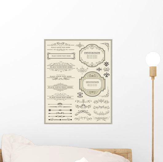 Calligraphic design elements and page decoration Wall Mural