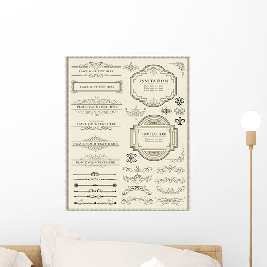 Calligraphic design elements and page decoration Wall Mural