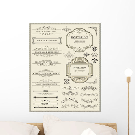 Calligraphic design elements and page decoration Wall Mural