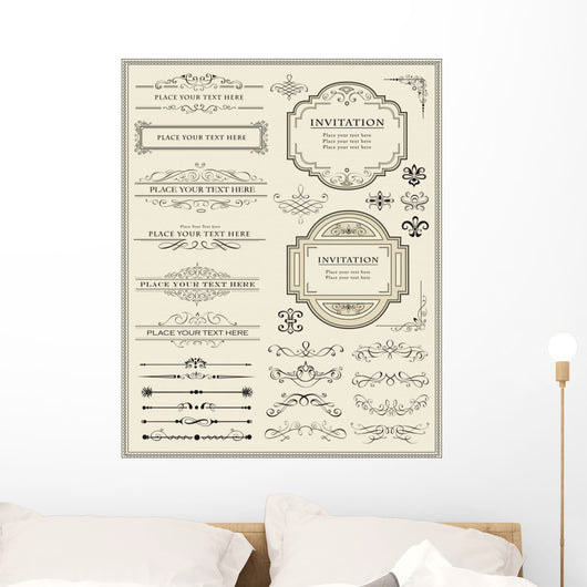 Calligraphic design elements and page decoration Wall Mural