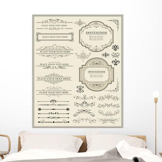 Calligraphic design elements and page decoration Wall Mural