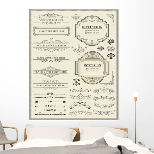Calligraphic design elements and page decoration Wall Mural