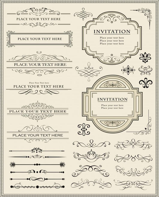 Calligraphic design elements and page decoration Wall Mural