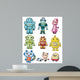 cartoon robot icon set Wall Decal