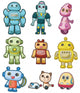 cartoon robot icon set Wall Decal