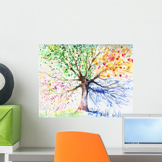Four Season Tree Wall Mural