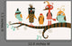 Five Funny Birds Wall Decal