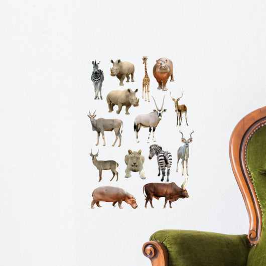 African Animals Collection Wall Decal Sticker Set