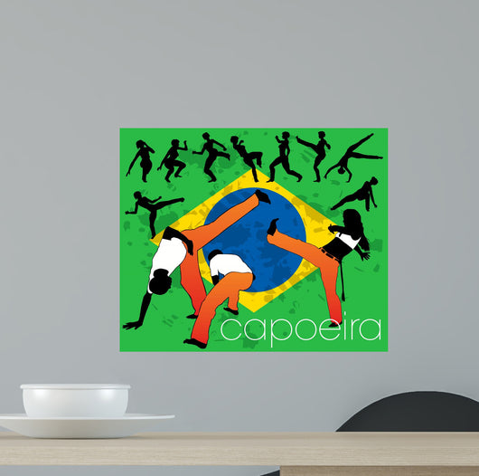 Capoeira silhouettes set Wall Mural