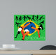 Capoeira silhouettes set Wall Mural
