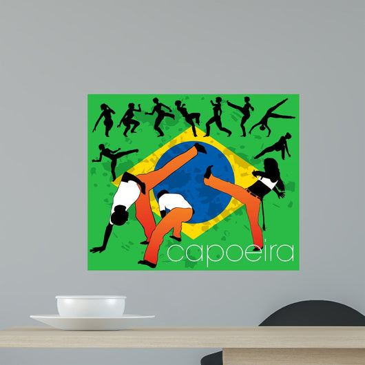 Capoeira silhouettes set Wall Mural