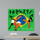 Capoeira silhouettes set Wall Mural