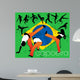 Capoeira silhouettes set Wall Mural
