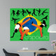 Capoeira silhouettes set Wall Mural