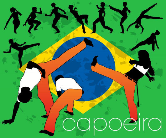 Capoeira silhouettes set Wall Mural