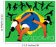 Capoeira silhouettes set Wall Mural