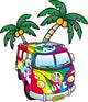 Cool Decals - Hippie Minivan Wall Decal