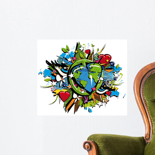 Graffiti Bio Earth Sustainable Development Wall Decal