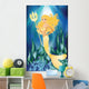 Gold Mermaid with Trident Wall Mural