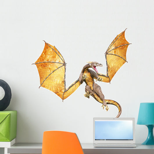 Dragon Attack Flying Out Wall Decal