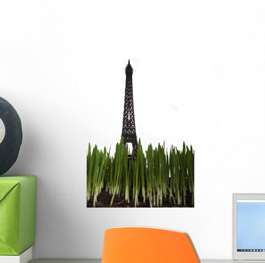 Statue Eiffel Tower Green Wall Decal