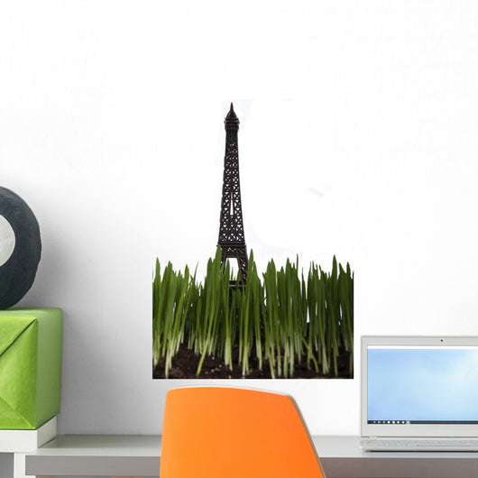Statue Eiffel Tower Green Wall Decal