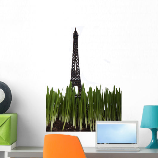 Statue Eiffel Tower Green Wall Decal
