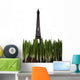 Statue Eiffel Tower Green Wall Decal