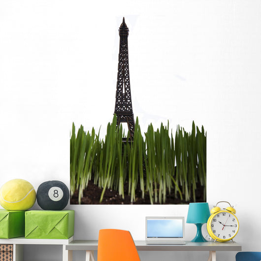 Statue Eiffel Tower Green Wall Decal