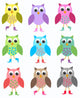 Colourful Owls Wall Decal
