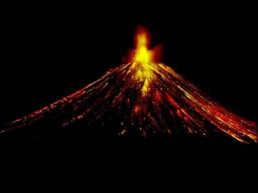 Night Volcano Eruption Wall Decal