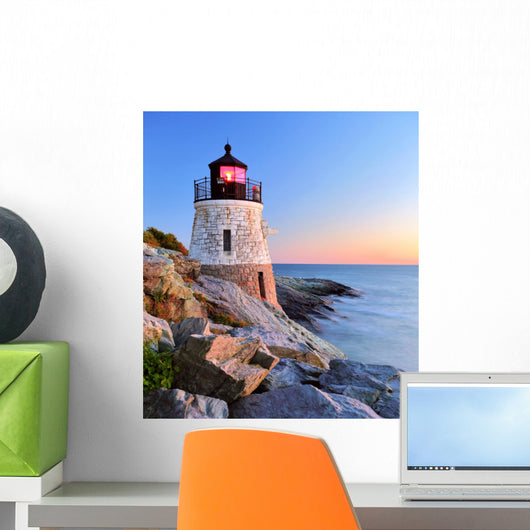 Lighthouse at Sunset Wall Mural
