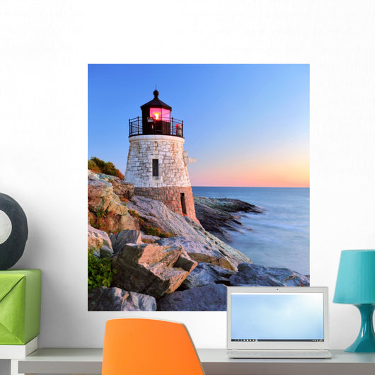 Lighthouse at Sunset Wall Mural