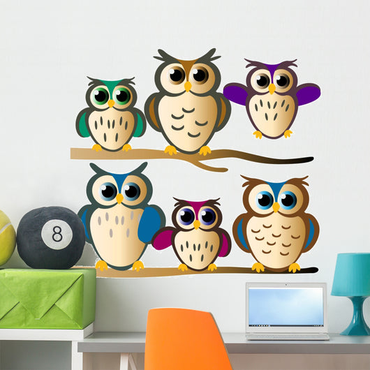 owl family Wall Decal