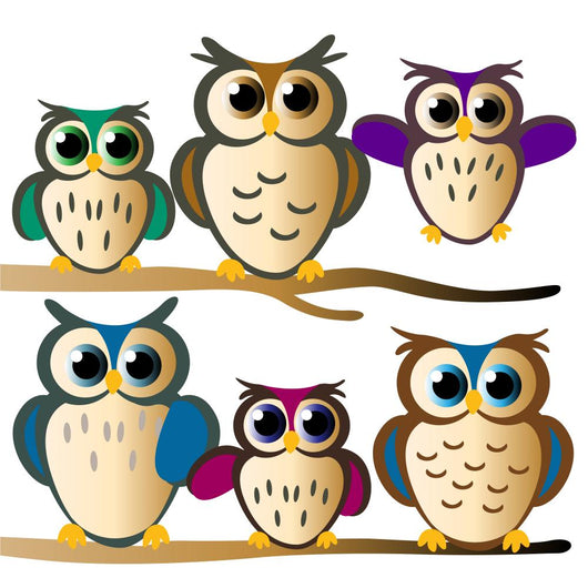 owl family Wall Decal