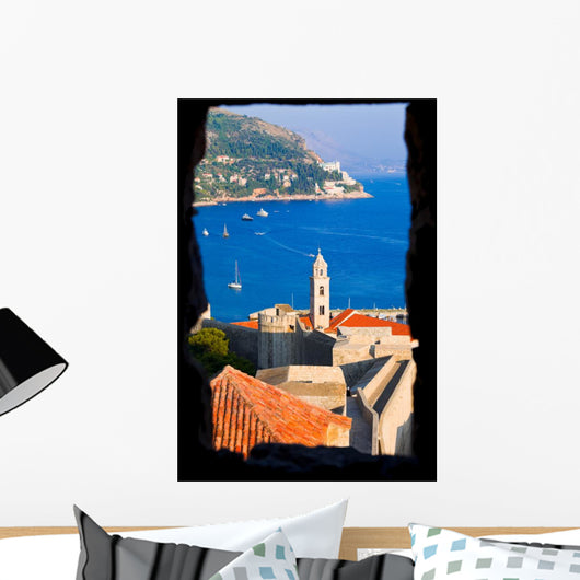 Window and Dubrovnik Croatia