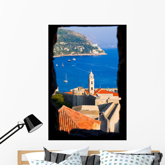 Window and Dubrovnik Croatia