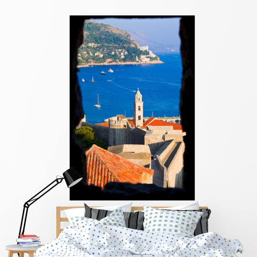 Window and Dubrovnik Croatia