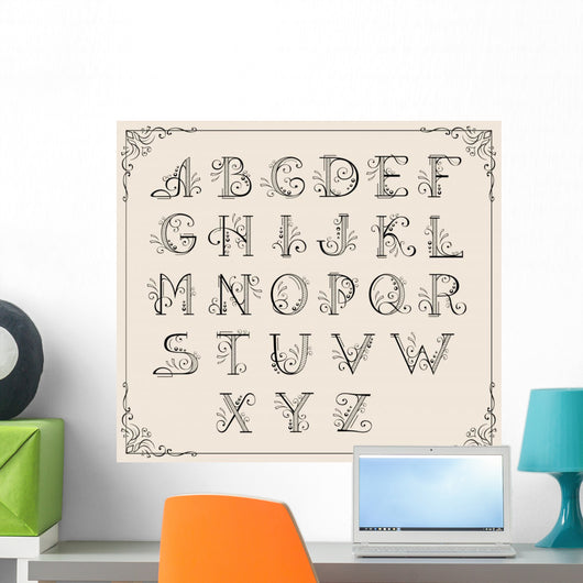 Calligraphic Alphabet Wall Mural
