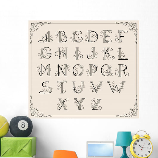 Calligraphic Alphabet Wall Mural