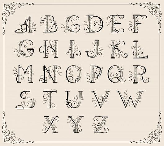Calligraphic Alphabet Wall Mural
