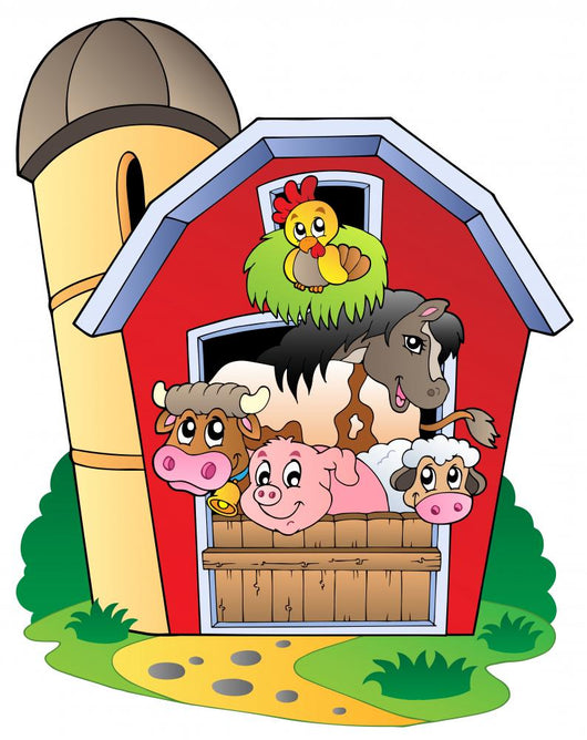 Barn with Various Farm