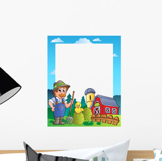 Country Frame with Red Wall Decal Design 3