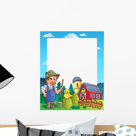 Country Frame with Red Wall Decal Design 3
