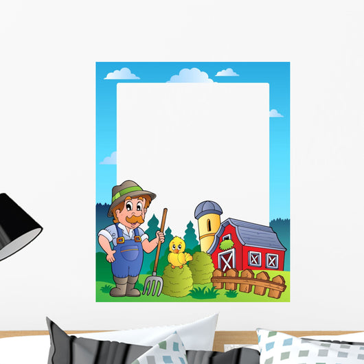 Country Frame with Red Wall Decal Design 3