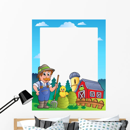 Country Frame with Red Wall Decal Design 3