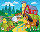 Country Scene with Red Wall Decal Design 7